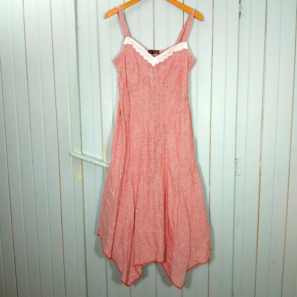 jane & john linen/cotton blend asymmetrical dress